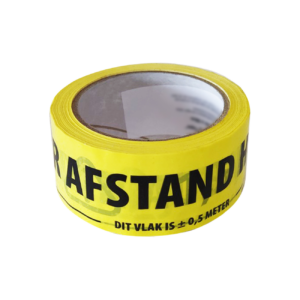 Vloertape Geel Afstand Houden 50mmx66m