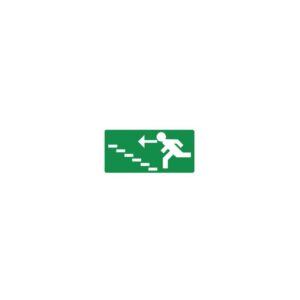 Pictogram Bord Vluchtweg Trap Links Omhoog 150x300mm